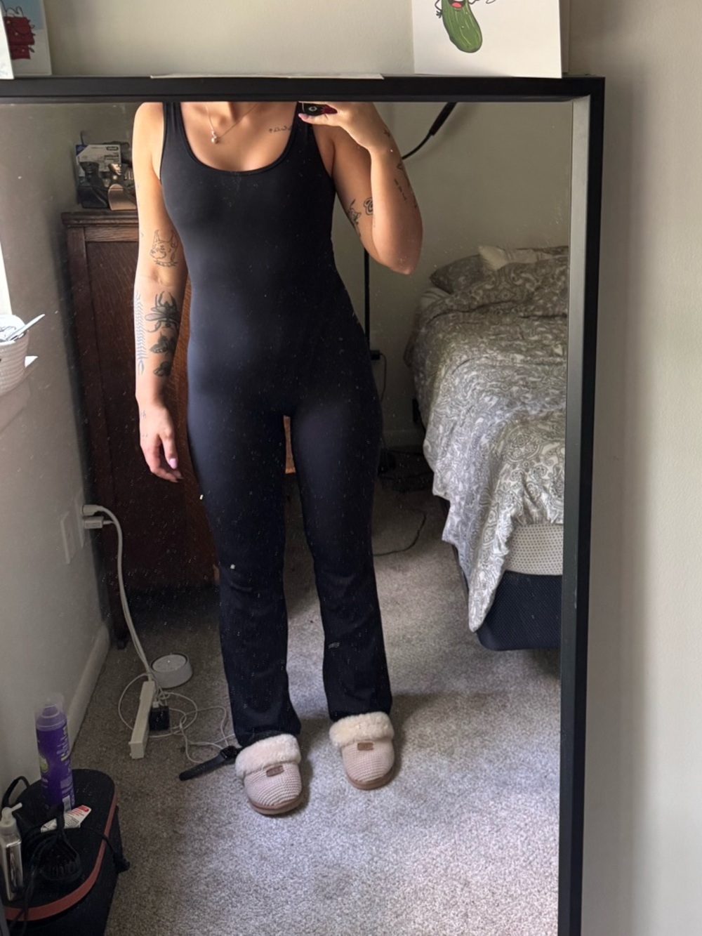 Black workout yoga pants body suit
